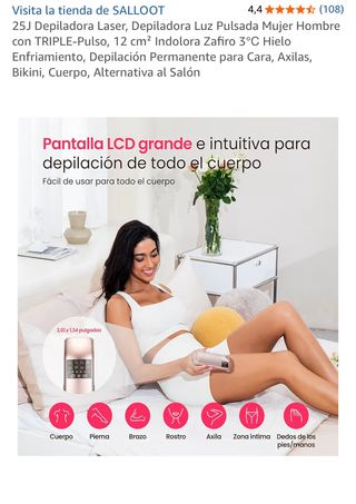 Depiladora Láser Salloot Luz Pulsada. Sin estrenar