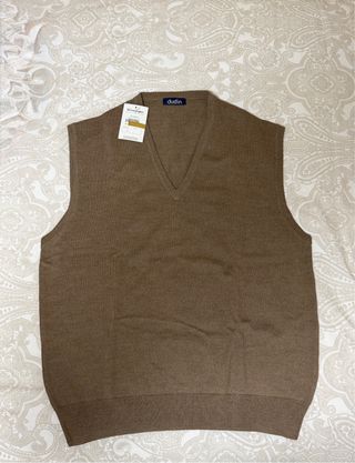 Chaleco de punto marrón unisex - Marca DUSTIN