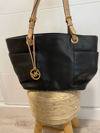 Bolso Michael Kors Piel Negro y Beige