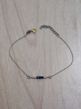 Pulsera vintage de plata de ley dorada