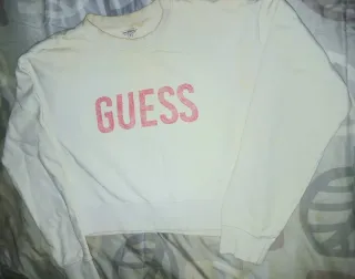 Camiseta Guess S Rosa y Blanca
