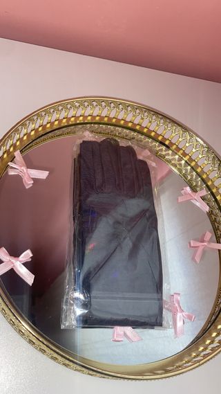 Guantes elásticos de seda negros