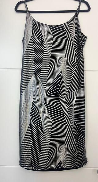 Vestido fiesta Fórmula Joven negro y plata