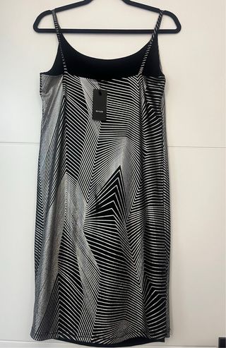 Vestido fiesta Fórmula Joven negro y plata