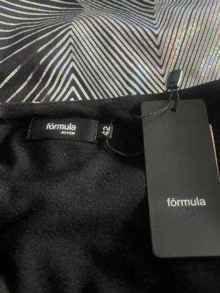 Vestido fiesta Fórmula Joven negro y plata