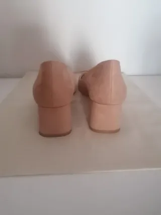 Manoletinas rosas con lazo Zara