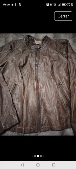 Chaqueta Piel Genuina YK2 Hombre marrón