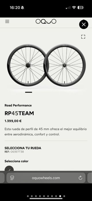 Ruedas carbono OQUO RP45 Team