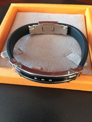 Bracciale Lotus Uomo Nero e Argento