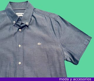 Camisa Lacoste Manga Corta Talla L Gris
