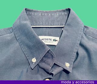 Camisa Lacoste Manga Corta Talla L Gris