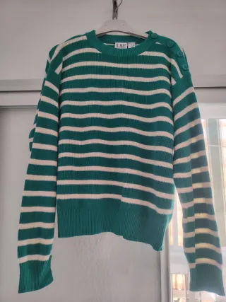 Cárdigan Liz Claiborne Rayas Verde Talla M