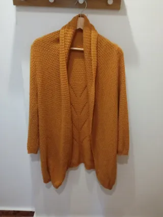 Chaqueta punto ocre talla única