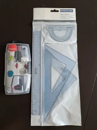 Lote reglas y compás Staedtler y Maped