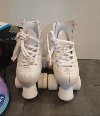 Patines Blancos Frozen con Casco y Protecciones