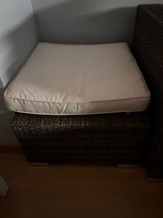 Divano modulare da esterno in rattan e tessuto