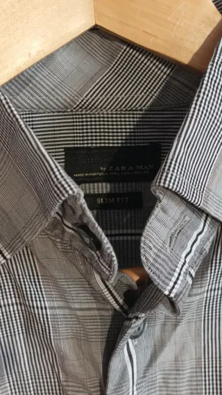 Camisa Zara cuadros gris