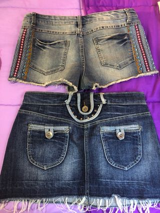 3 Faldas vaqueras y shorts mujer