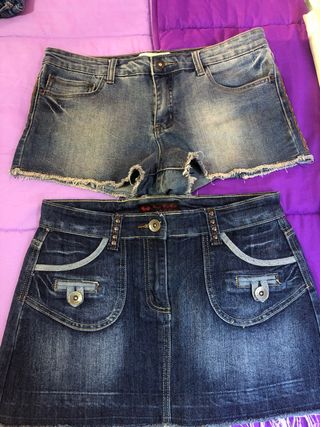 3 Faldas vaqueras y shorts mujer