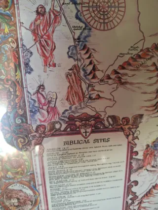 Mapa Antiguo de Israel Vintage