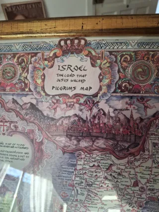 Mapa Antiguo de Israel Vintage