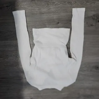 Jersey blanco cruzado manga larga