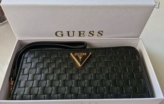 Monedero Guess Negro Trenzado
