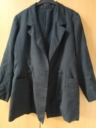 Chaqueta Negra Mujer Doble Botonadura