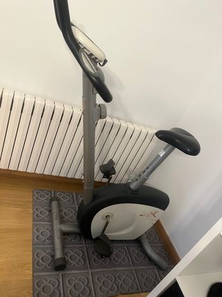 Bicicleta Estática Gris y Negra