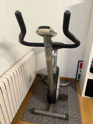 Bicicleta Estática Gris y Negra