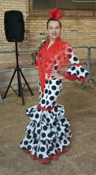 Vestido Flamenca Lunares Rojo Talla 38