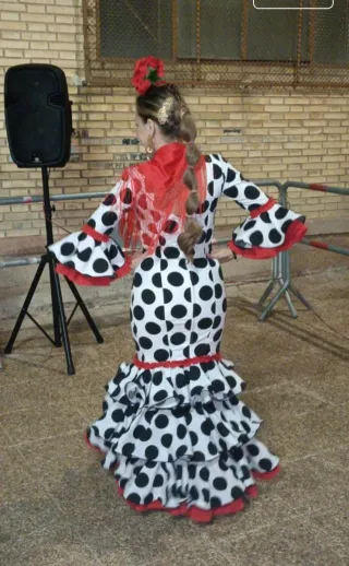 Vestido Flamenca Lunares Rojo Talla 38