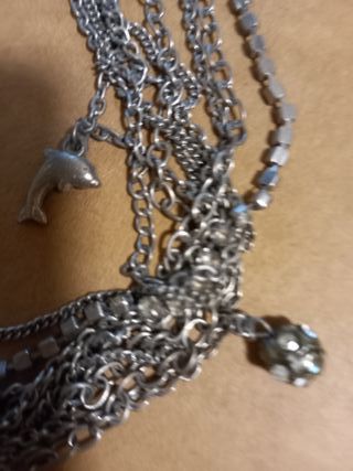 Collar bisutería plata multicadena