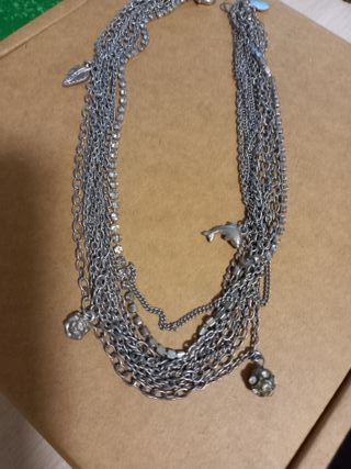 Collar bisutería plata multicadena