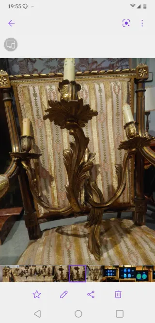 Importantes juego de dos apliques antiguos pared.