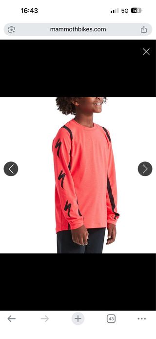 Maillot Specialized Trail Yout Ls S