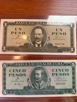 Lote 5 Billetes Cuba 1961 Firmados Che.