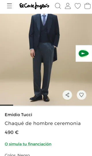 Chaqué Negro L NUEVO fiestas bodas