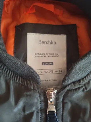 Chaqueta Bomber Bershka Verde Naranja