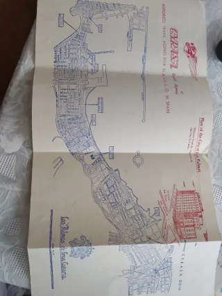Mapa Antiguo Folleto Las Palmas Gran Canaria