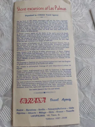 Mapa Antiguo Folleto Las Palmas Gran Canaria