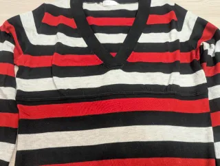 Jersey de pico a rayas