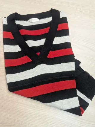 Jersey de pico a rayas