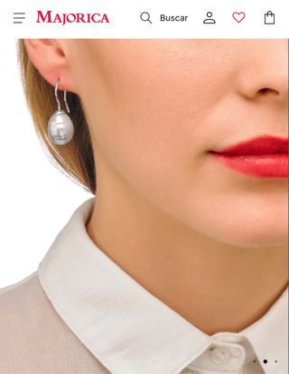 Pendientes Majorica Perla Barroca Plata