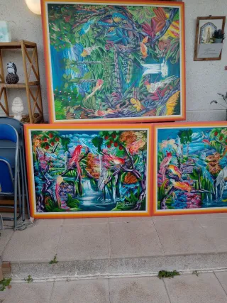 Confezione 3 Quadri Decorativi ad olio, pittore Rald