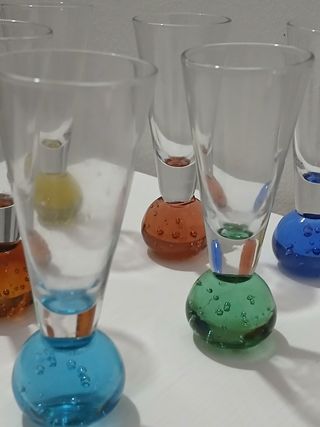 Bicchieri liquore vintage colorati