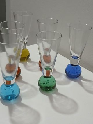 Bicchieri liquore vintage colorati