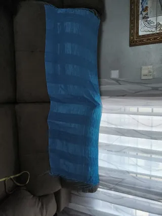 Foulard azul turquesa con rayas