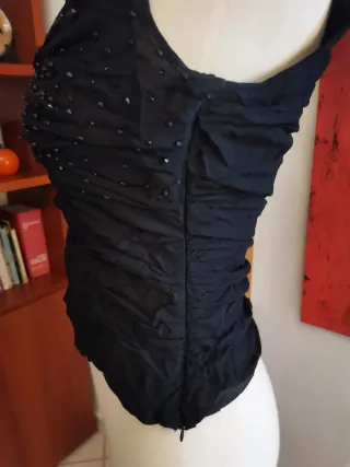 Top Luisa Spagnoli Seta Tg 42 Nero
