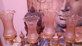 Set di 2 lampade da tavolo dorate